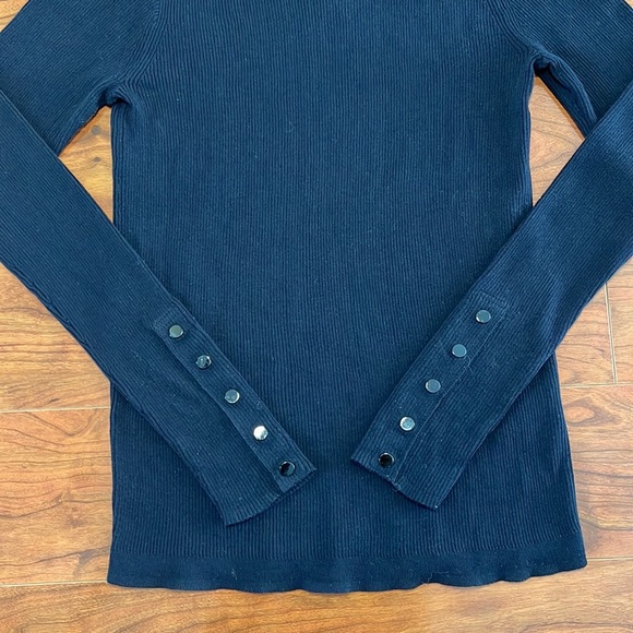 J. Crew Black Ribbed Long Sleeve Crewneck Knit Sweater - Picture 3 of 6